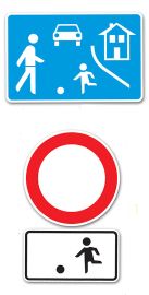 Beschilderung für einen verkehrsberuhigten Bereich